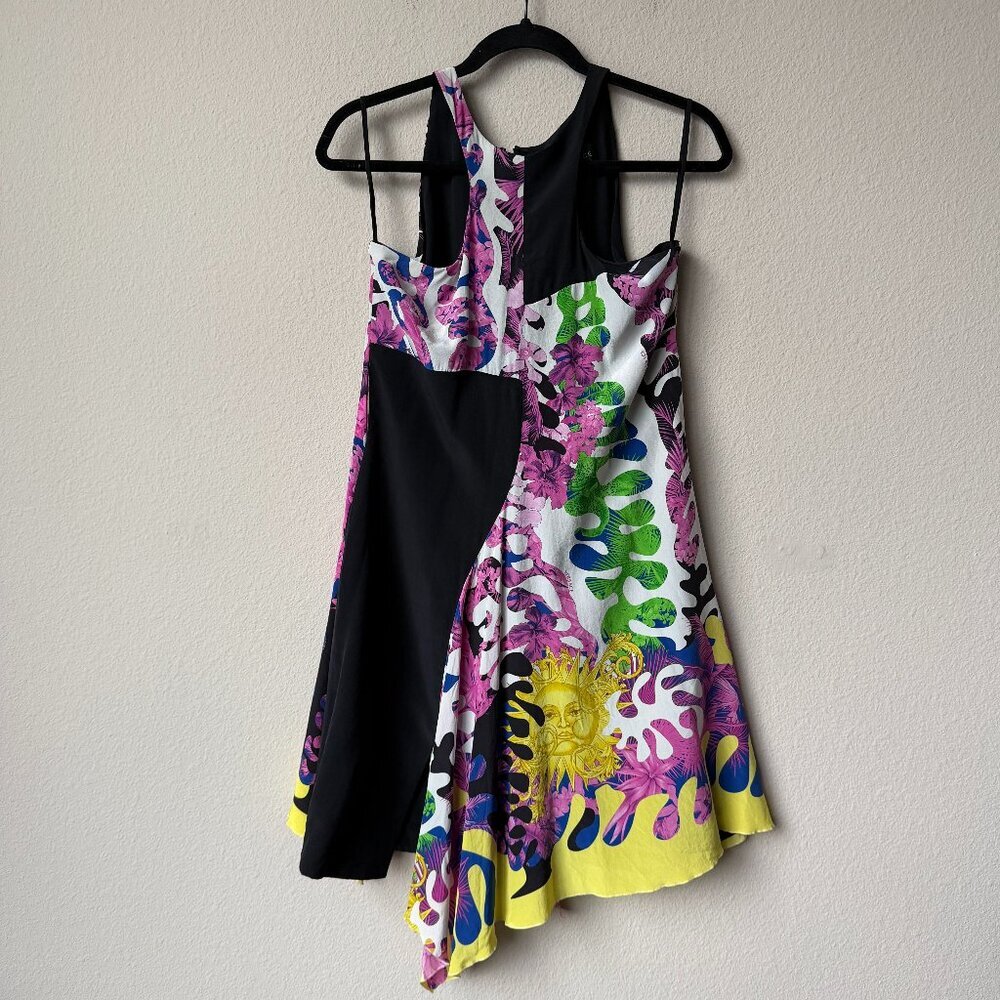 Versace Resort 2012 Abstract Floral Silk Mini Dress Size IT 44